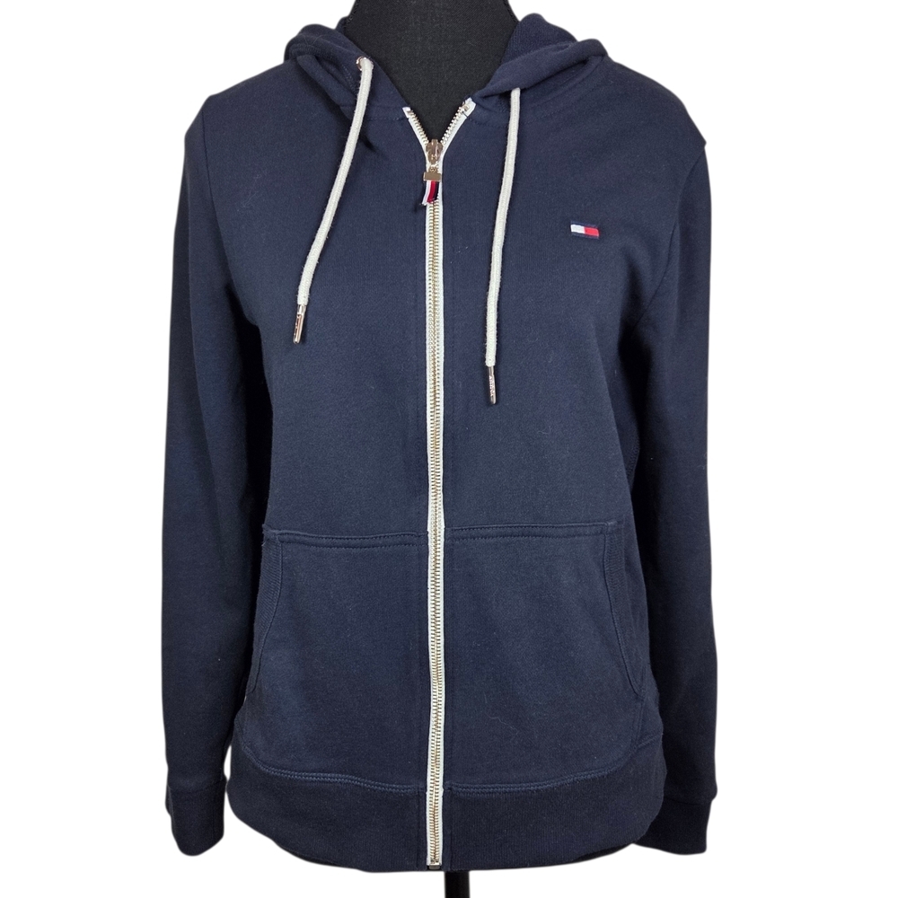 Tommy Hilfiger Women's Full Zip Navy Hoodie Jacket Size Small